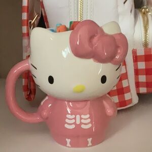 Pink skeleton Halloween Hello kitty ceramic mug. *Brand New*